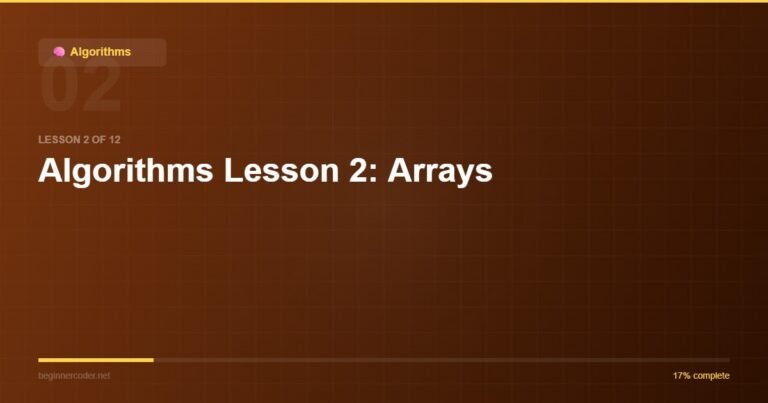 Algorithms Lesson 2: Arrays