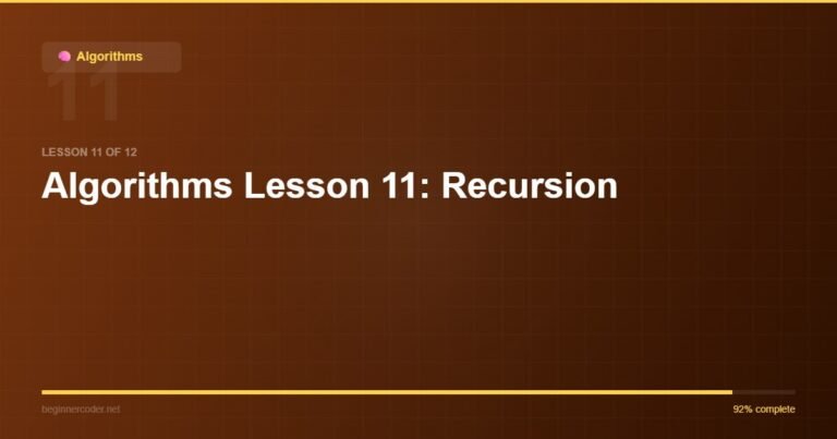 Algorithms Lesson 11: Recursion