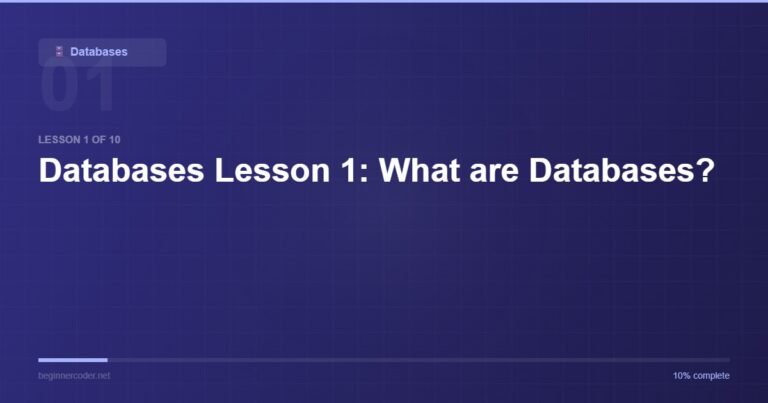 Databases Lesson 1: What are Databases?