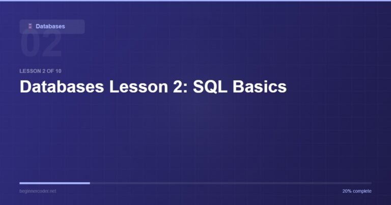 Databases Lesson 2: SQL Basics