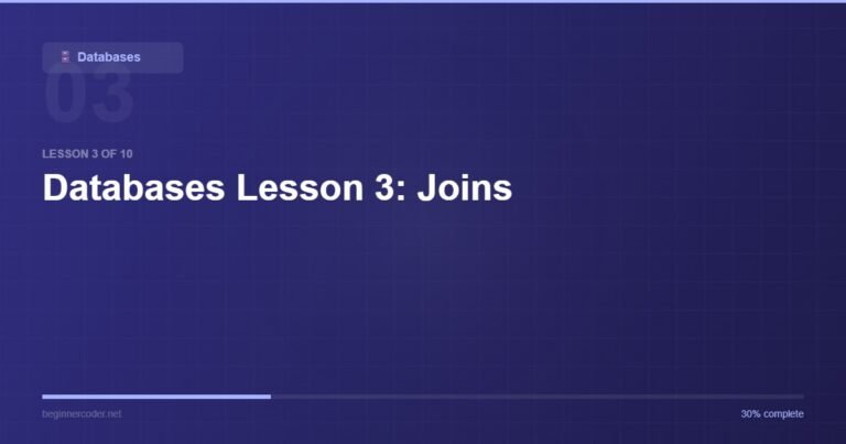 Databases Lesson 3: Joins