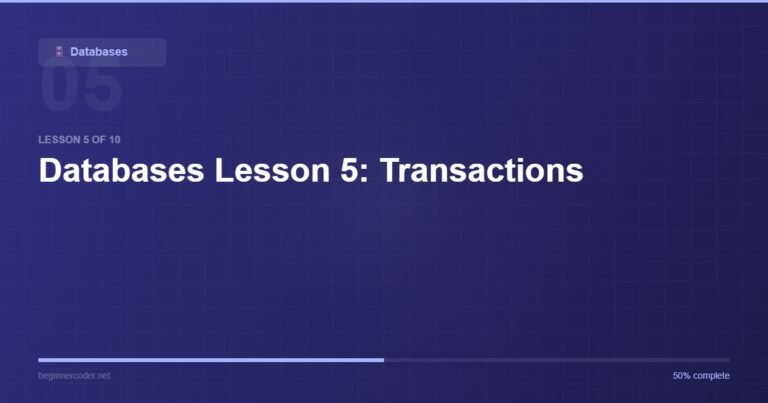 Databases Lesson 5: Transactions
