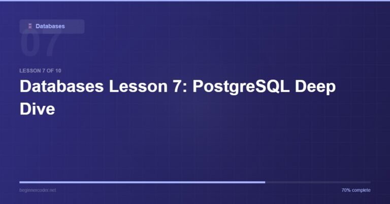 Databases Lesson 7: PostgreSQL Deep Dive