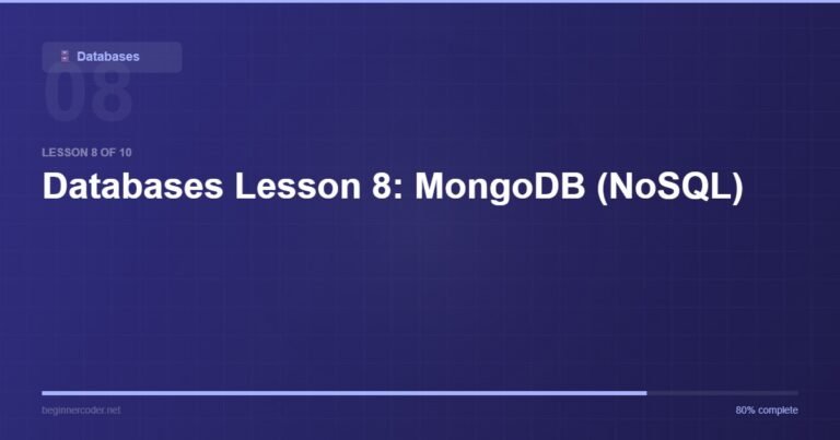 Databases Lesson 8: MongoDB (NoSQL)