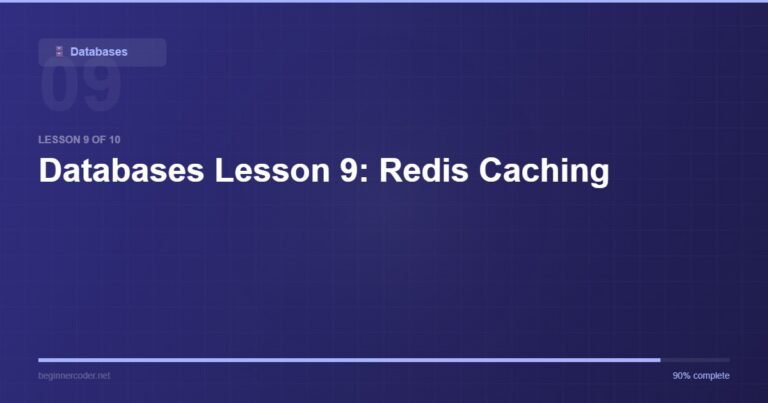 Databases Lesson 9: Redis Caching