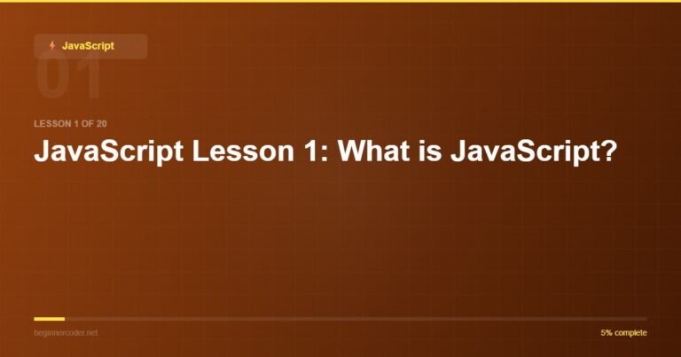 JavaScript Lesson 1: What is JavaScript?