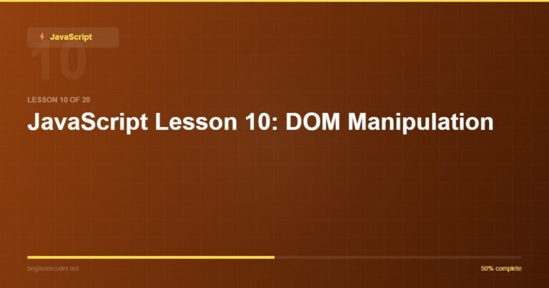 JavaScript Lesson 10: DOM Manipulation