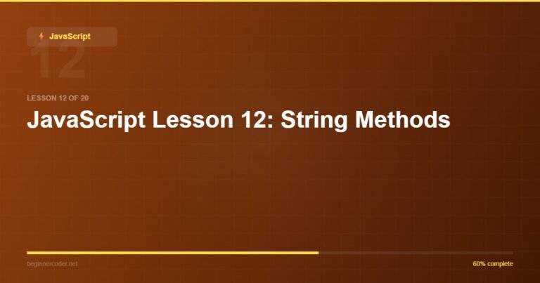 JavaScript Lesson 12: String Methods