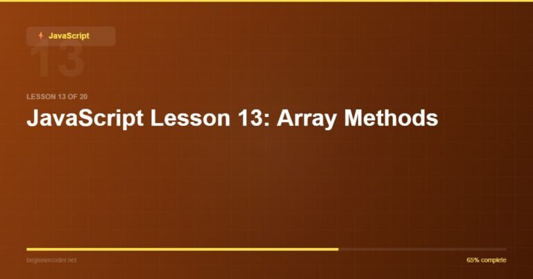 JavaScript Lesson 13: Array Methods