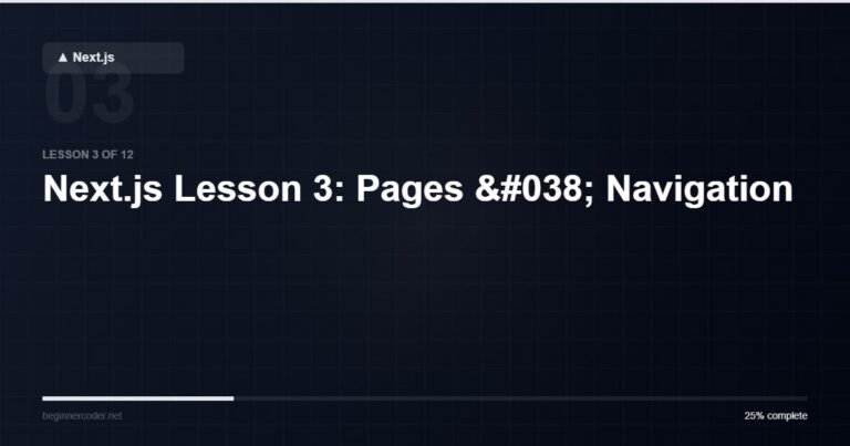 Next.js Lesson 3: Pages & Navigation