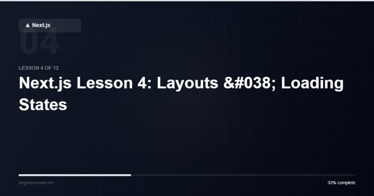 Next.js Lesson 4: Layouts & Loading States