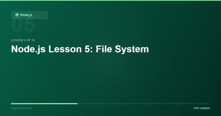 Node.js Lesson 5: File System