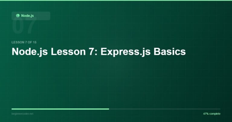 Node.js Lesson 7: Express.js Basics