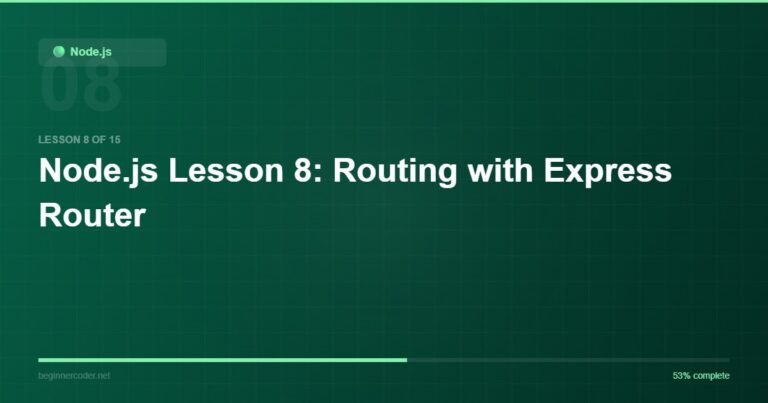 Node.js Lesson 8: Routing with Express Router