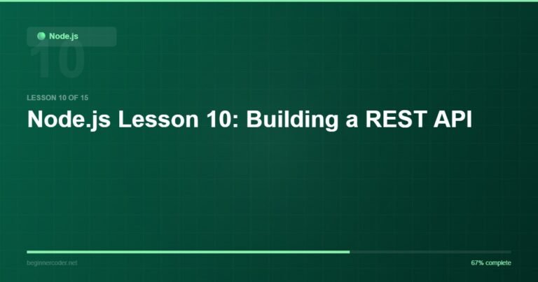 Node.js Lesson 10: Building a REST API