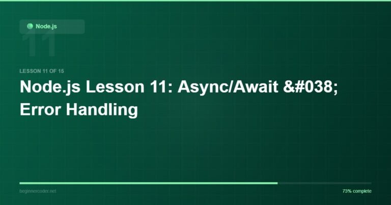 Node.js Lesson 11: Async/Await & Error Handling