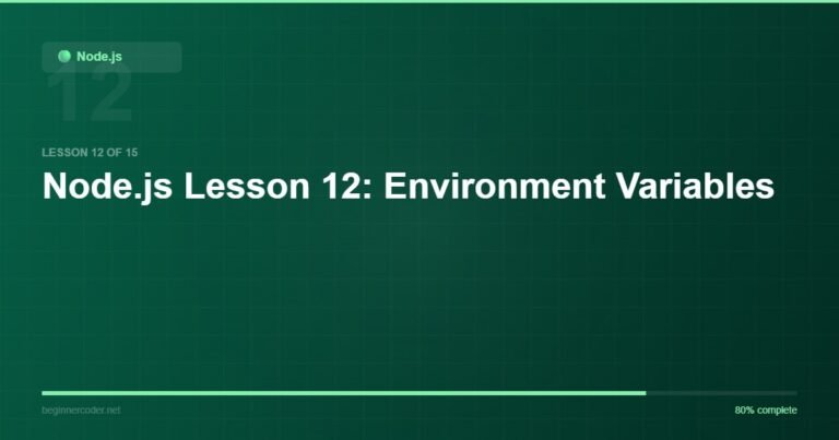 Node.js Lesson 12: Environment Variables