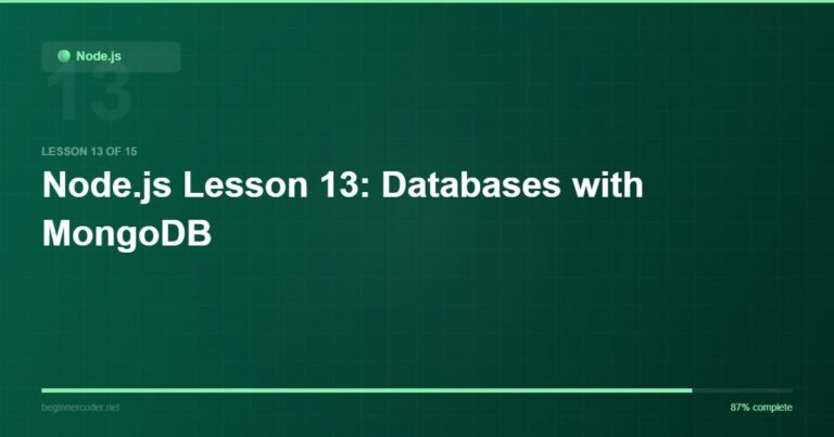 Node.js Lesson 13: Databases with MongoDB