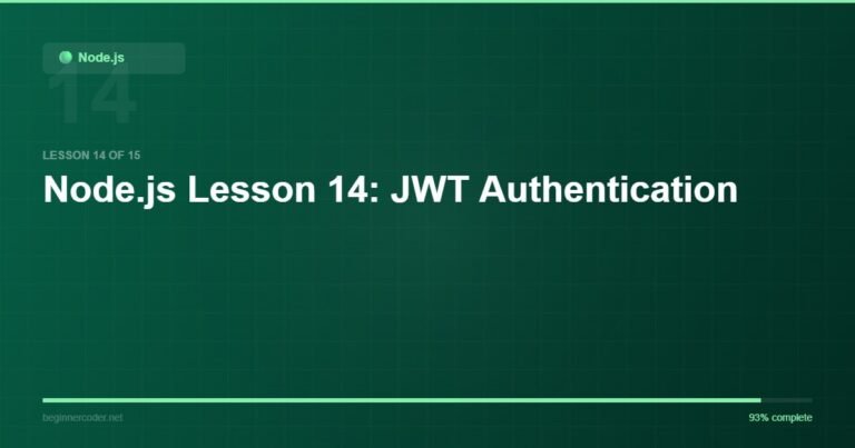 Node.js Lesson 14: JWT Authentication