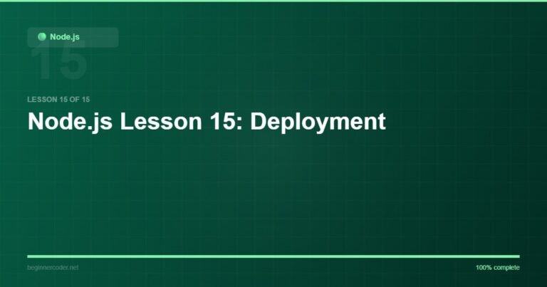 Node.js Lesson 15: Deployment