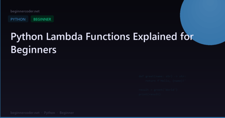 Python Lambda Functions Explained for Beginners