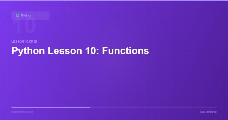 Python Lesson 10: Functions