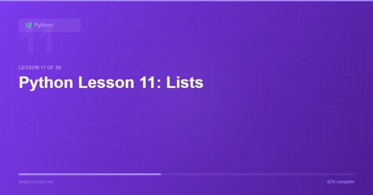 Python Lesson 11: Lists