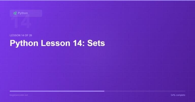 Python Lesson 14: Sets
