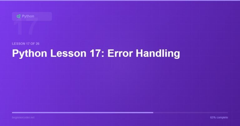 Python Lesson 17: Error Handling