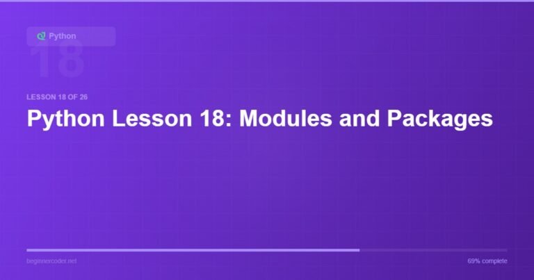 Python Lesson 18: Modules and Packages
