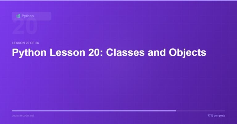 Python Lesson 20: Classes and Objects