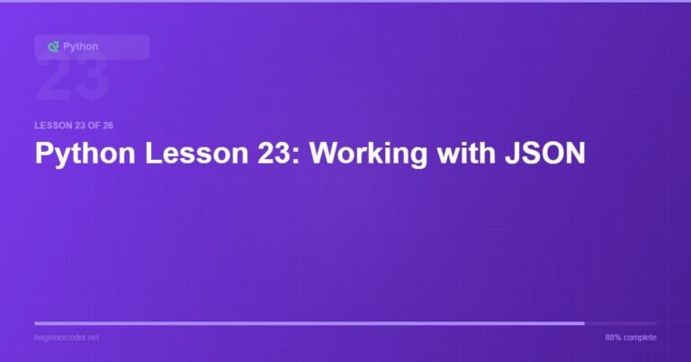 Python Lesson 23: Working with JSON