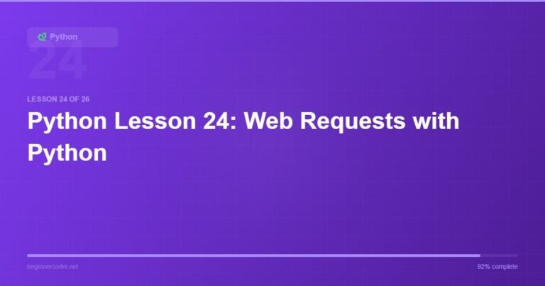 Python Lesson 24: Web Requests with Python