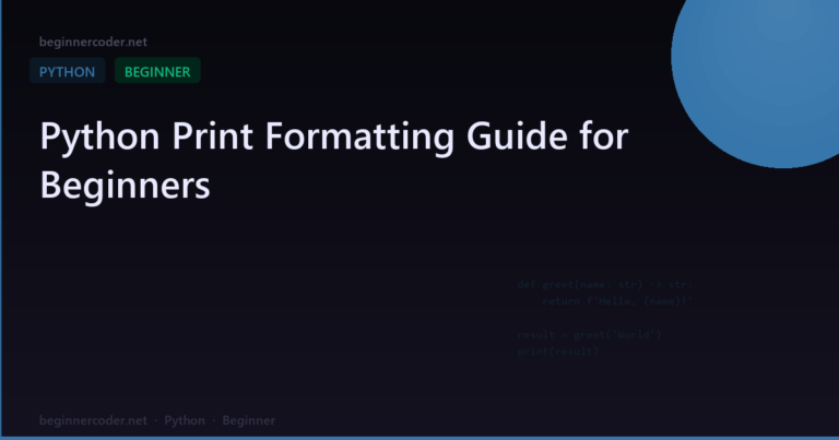Python Print Formatting Guide for Beginners