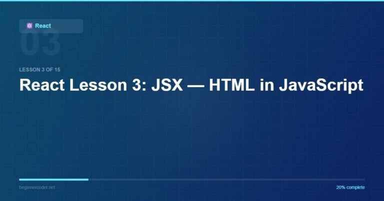 React Lesson 3: JSX — HTML in JavaScript