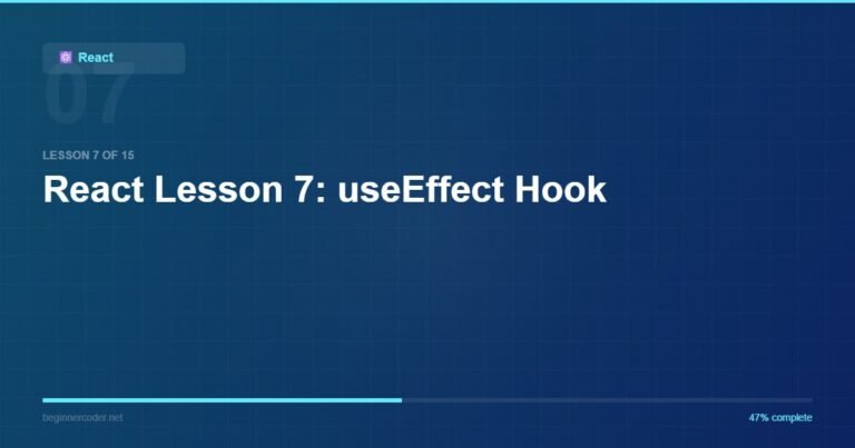 React Lesson 7: useEffect Hook