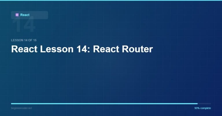 React Lesson 14: React Router