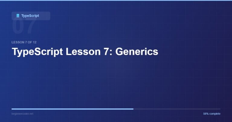 TypeScript Lesson 7: Generics