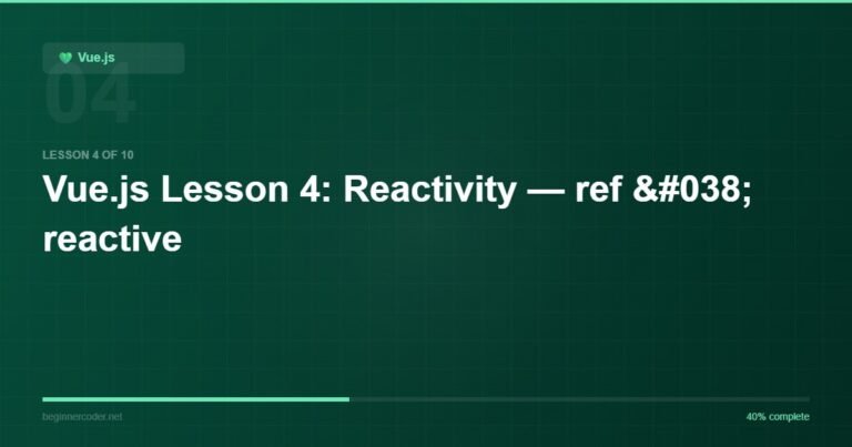 Vue.js Lesson 4: Reactivity — ref & reactive